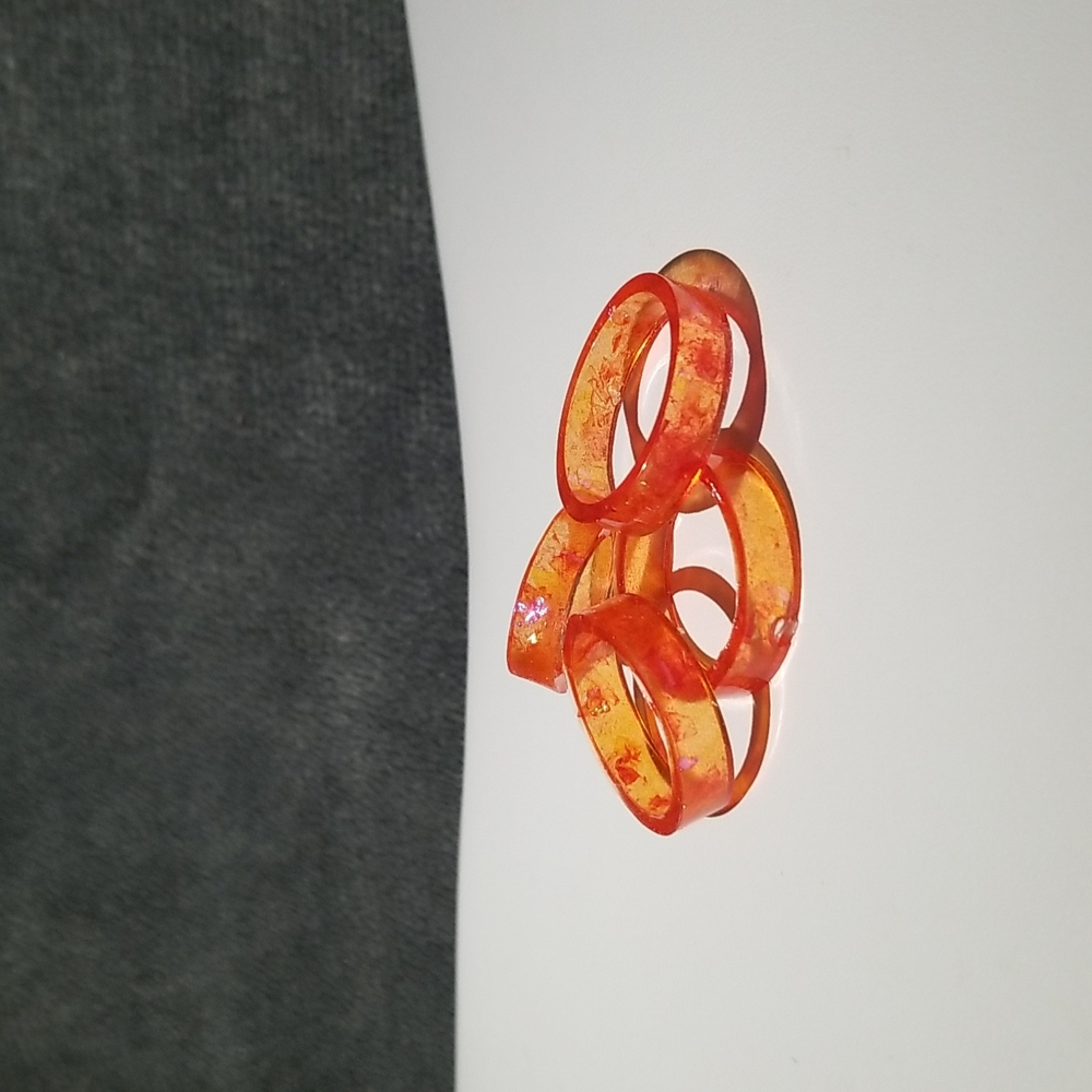 Orange Iridescent Flame Ring
